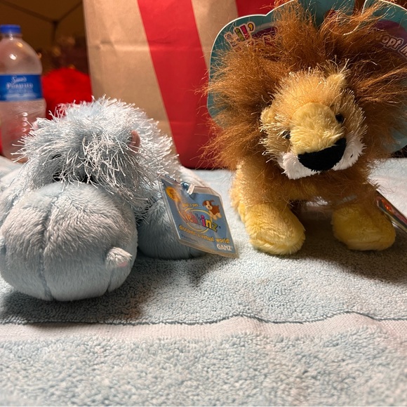 Retired Ganz Webkinz with codes Lion and Hippo - Picture 1 of 8